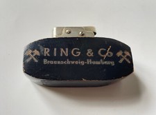 Alt Benzinfeuerzeug Tischfeuerzeug RING & Co Braunschweig Hamburg Kohle Brikett
