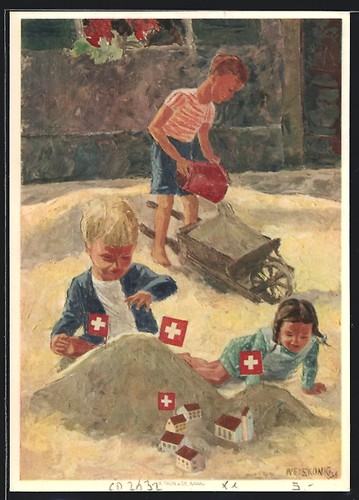 Künstler schweizer rotes - künstler-ak,