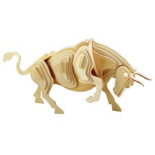 Stier 3D Holzbausatz Säugetier Rind Zoo Wild Holzpuzzle Steckpuzzle Holz Tier 