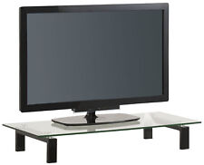 TV-Tisch/Bildschirmerhöhung TV-Glasaufsatz Monitorerhöhung Klarglas 82 cm Metall