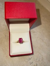 Pink turmalin diamant ring 750 Gelbgold, 1400€ Neupreis