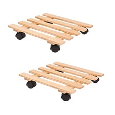 2x Holz Blumenroller
