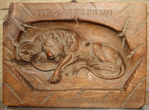 Antikes holz relief löwe von - löwe,