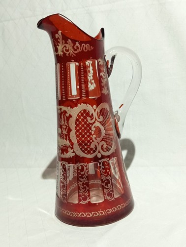 Antiker glas krug - glas, rubin
