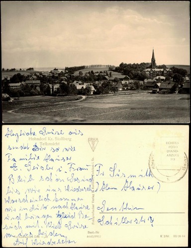 Ansichtskarte hohndorf blick - ansichtskarte,