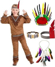 Velmawig Indianer Kostüm Kinder XS 2–4 Jahre – Top, Hose & Zubehör