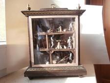 Eingericht m. Beleuchtung Miniaturbergwerk Erzgeb. Volkkunst ant. Uhrgehäuse