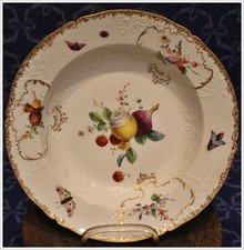 ⚔ Meissen  Teller ø 23 cm Brombeeren Feigen  Punktmarke 1763-1774⚔