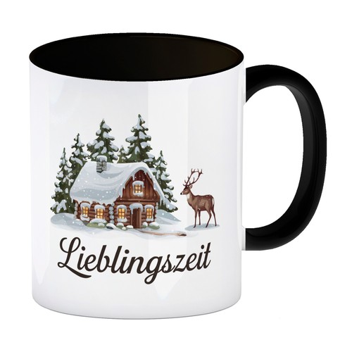 Holzhütte mit rentier - holzhütte, rentier-