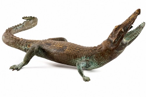 Bronze krokodil brunnen kopf - krokodil,