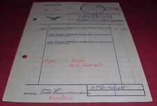 rechnung auftrag gutenstein  sigmaringen alt speedoil f. p hengehold 1950 papier