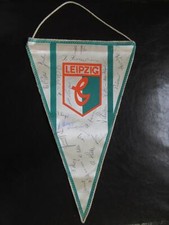 BSG Chemie Leipzig-Wimpel mit Autogrammen 1960er,DDR Fußball-Oberliga-Liga