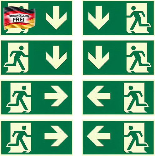 Notausgangsschild set stück - set, 8
