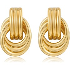 Knoten-Ohrringe Damen gold Silber Creolen Statement Schmuck Ohrstecker