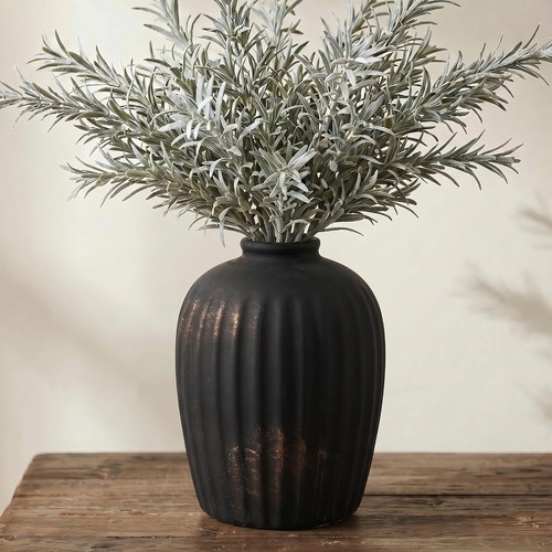 Schwarze keramikvase - schwarze,