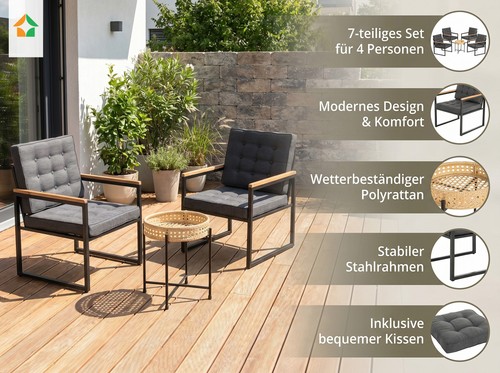7tlg bistro set inkl - 7tlg.,