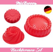 ✅ Silikon Backform Set 3 tlg  Kuchen Tortenform Kuchenbackform Geburtstagskuchen