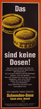 17. Svenska Tobaks GmbH Schweden Snus Tabak Werbeanzeige Werbung Reklame 1992