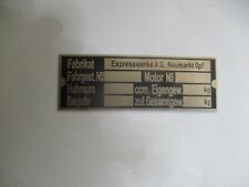 Typenschild Schild Express