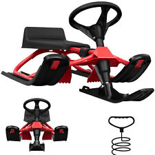 Lenkschlitten Bob Schlitten für Kinder Kinderschlitten ab 5 Jahre mit Fußbremse