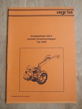 Agria 3200 Ersatzteilliste Teileliste ETL Einachsschlepper