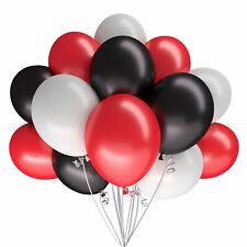 Luftballon Luftballons schwarz rot weiß 50 Stück Bio Ø 30 cm Premium Helium