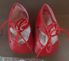 Puppenschuhe v. Sturm, 7,5 cm lang -4 cm breit, rot für 54 mm Gr. Füße