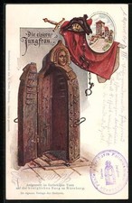 AK Nürnberg, eiserne Jungfrau im fünfeckigen Turm der Burg, Richtschwert 1904 