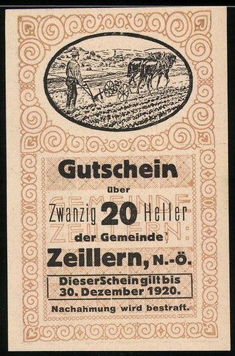 Notgeld zeillern 1920 20 - notgeld,