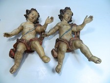 Paar  Barock Putto  Putti  Holz geschnitzt und gefasst