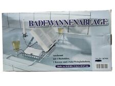 Badewannenablage verchromt mit 1 Buchstütze, 1 Kerzen- und 2 Sektglashaltern