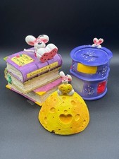 3x Diddl Spardose Sparschwein Sparbüchse Tonne / Käseberg / Bücher mit Schlüssel