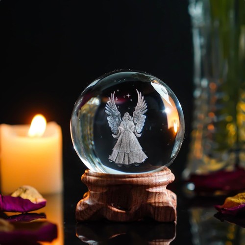 Kristallkugel engel glasfigur - kristallkugel,