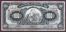 PERU 100 SOLES DE ORO Banknote