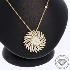 Wert 4720 € Brillant Diamant Collier 585 14 Karat Gelb Gold