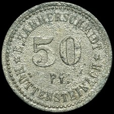WERTMARKE: 50 Pfennig. E