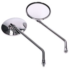 Motorroller Spiegel Set M8 Chrom rund mirror thread chromed round shape