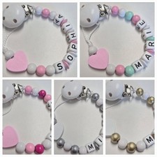 Schnullerkette mit  Wunschnamen?Holz?Mädchen ?Herz