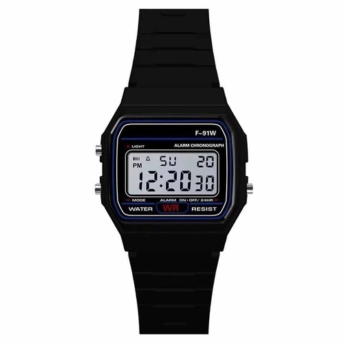 Schwarze led digitaluhr 91w - digitaluhr, f-91w