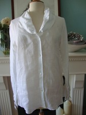 Exkl.weiße Leinenbluse/Bluse Gr.40 *100% CAPRI* Italy/Leinen/w. 120% Lino/Linen