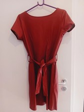 Damen Sommer Lederkleid Rot