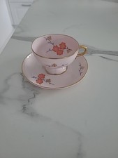 JOHANN HAVILAND BAVARIA 30260 MOKKATASSE/SAMMELTASSE  UNTERTASSE PINK GOLDRAND