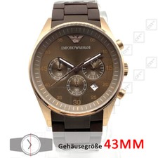 Emporio Armani AR5890 Rose Gold Braun Sportivo Chronograph Herrenuhr 43mm