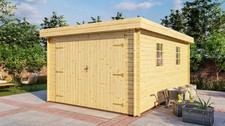 Flachdach Holzgarage 28mm
