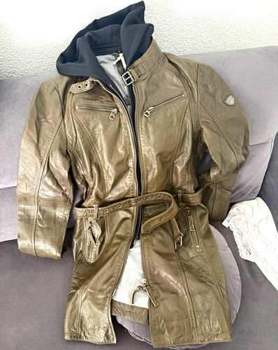 Gipsy damen ledermantel grün - ledermantel,