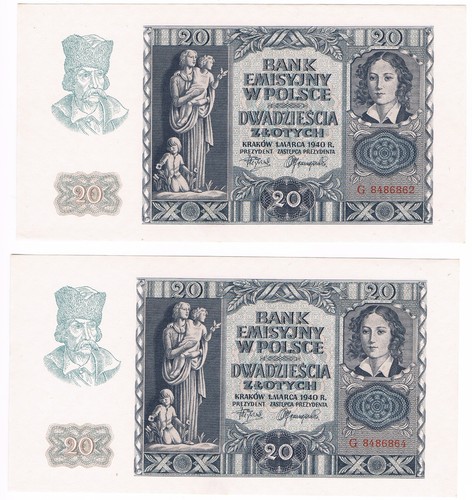 Zloty 1940 kassenfrisch - x, 20
