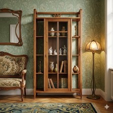 Antike vitrine jugendstil - vitrine,