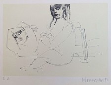 Womacka, Walter (1925 - 2010) „Paarskizze“  Lithografie 1981 signiert