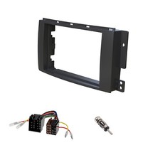 Auto Radio Blende SET Einbau Rahmen Doppel DIN  SMART ForTwo 451 ForFour Adapter
