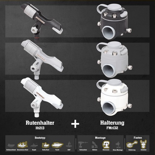 Set fasten rutenhalter - rutenhalter, +